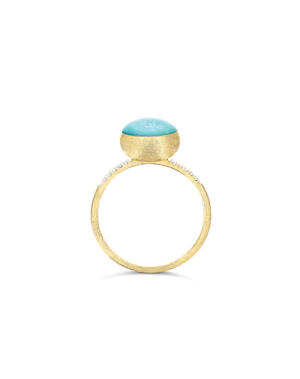 Anello Donna Nanis Oro Giallo 18 KT Diamanti e Pepita amazonite  AS1-609